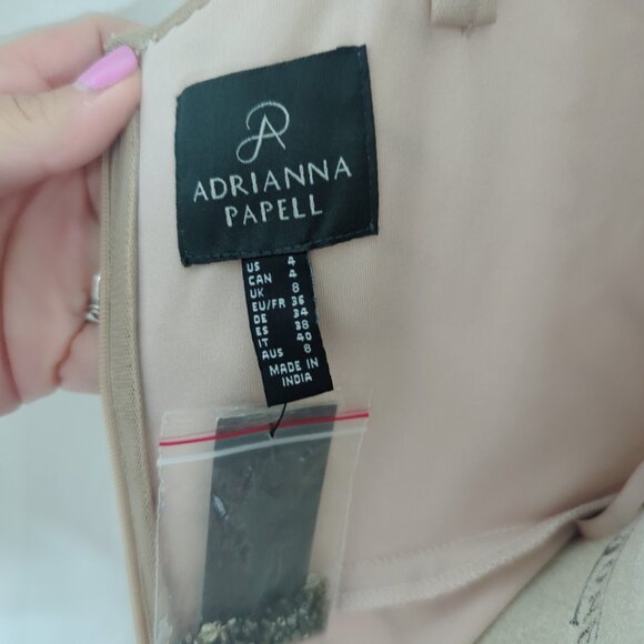 Adrianna Papel Gold Champagne Beaded Dress Maxi - Picture 10 of 12